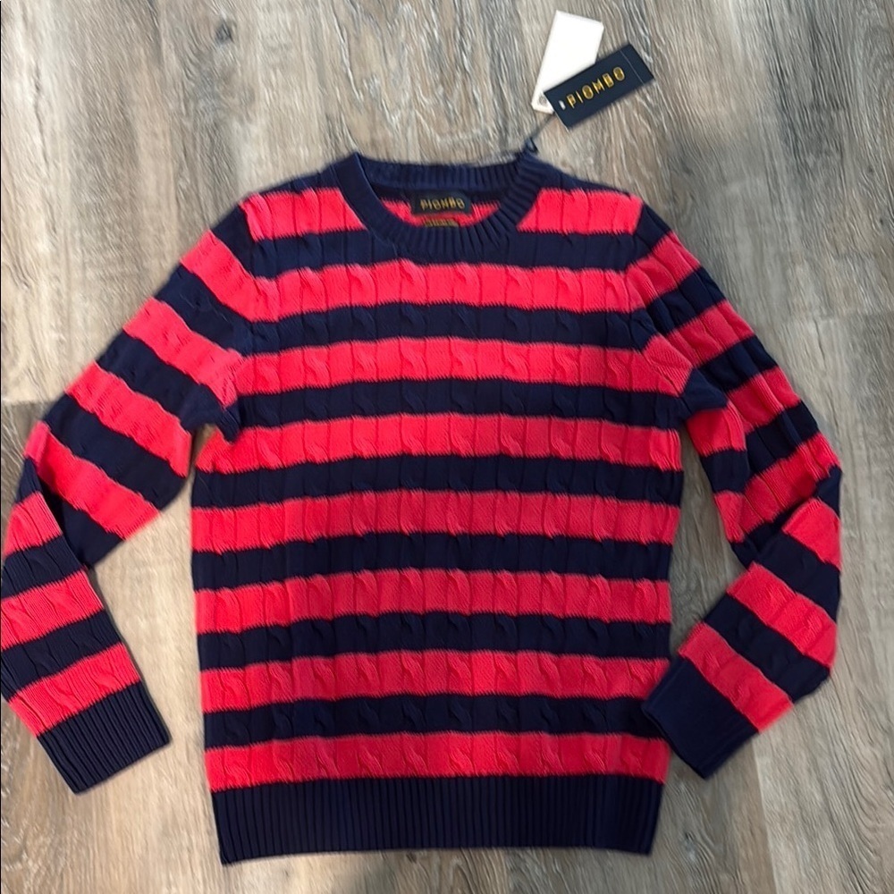 NWT Piombo striped cotton crewneck sz l